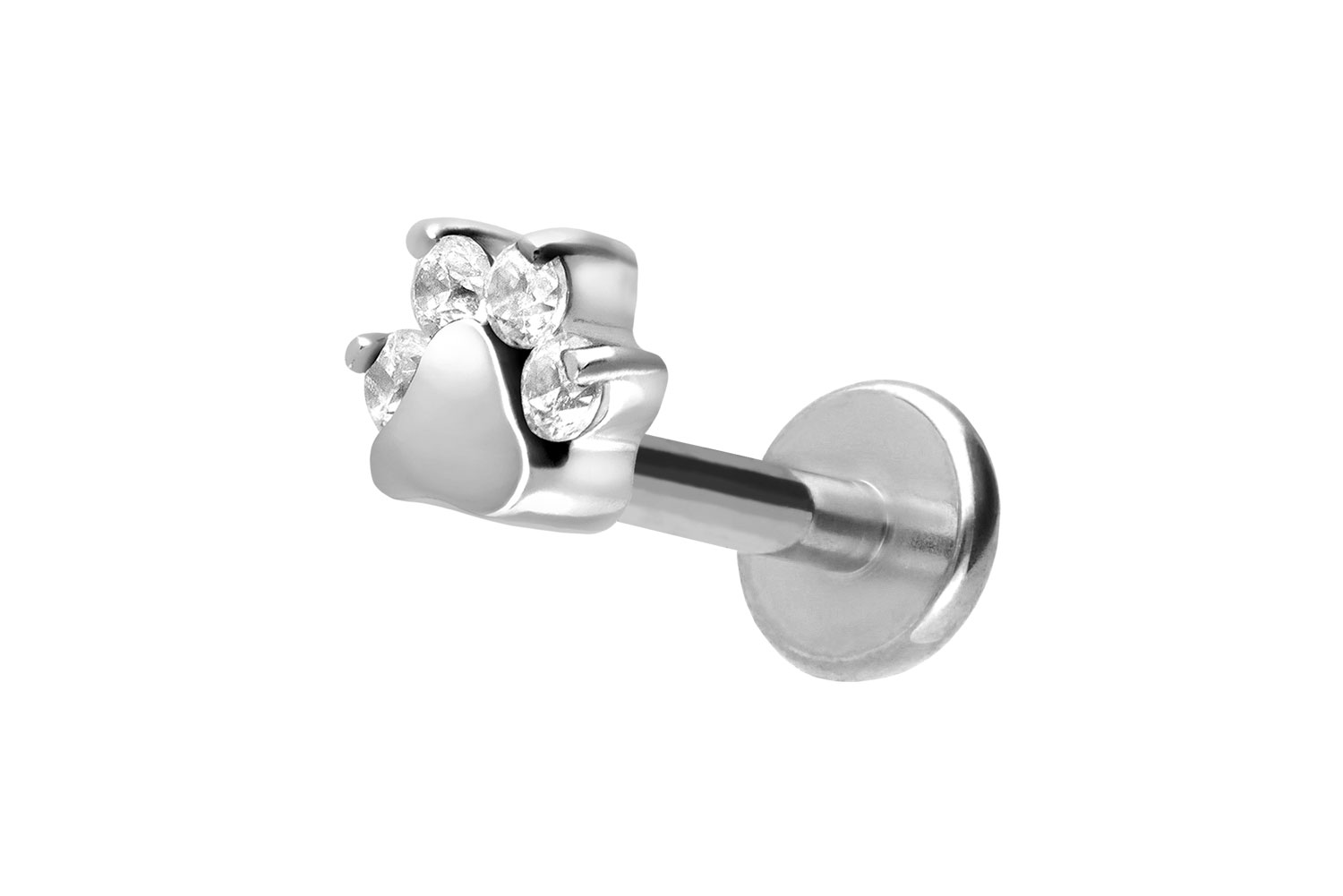 Titan Labret mit Innengewinde KRISTALLPFOTE